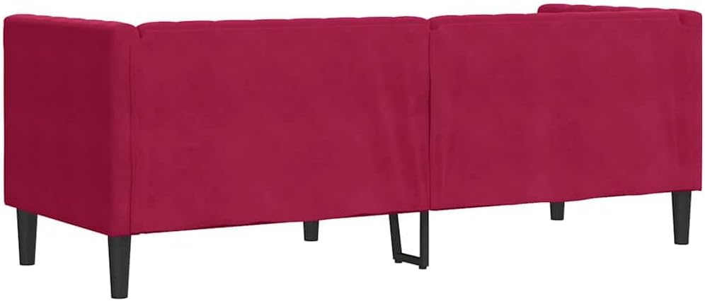 vidaXL Chesterfield Style 3 Seater Sofa with Bolsters Velvet Wine Red 3 Seater Sofa 3 Seater Sofa 3 Seater Sofa 3 Seater Sofa 3 Seater Sofa - QUORE
