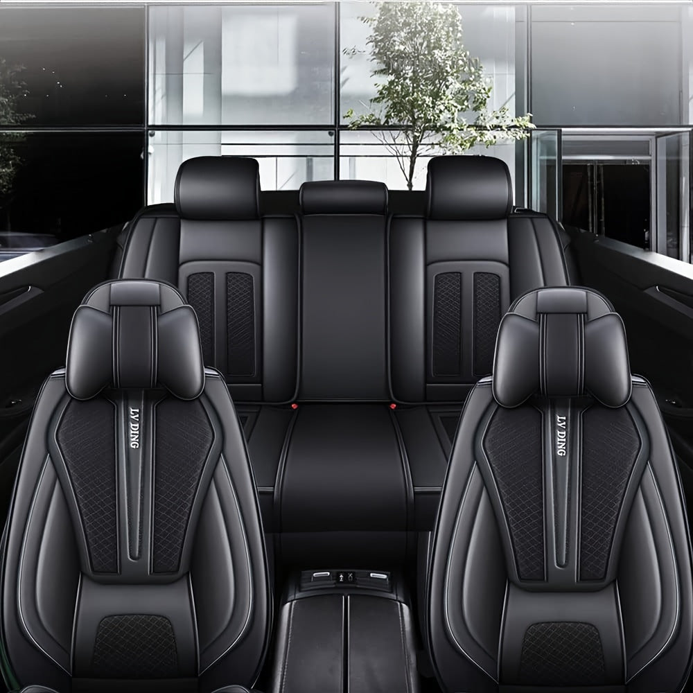 Autostoelhoes – Stoelhoes Auto – Auto Stoelbeschermer – Stoelhoezenset – Autostoelbekleding – Universeel – Waterdicht PU Leer – Comfortabele Sponsvulling