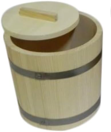 Wooden World – Set van 3 houten emmers met deksels voor het fermenteren van kool en komkommers – 5, 10 en 15 liter – voor zuurkoolopslag of sauna