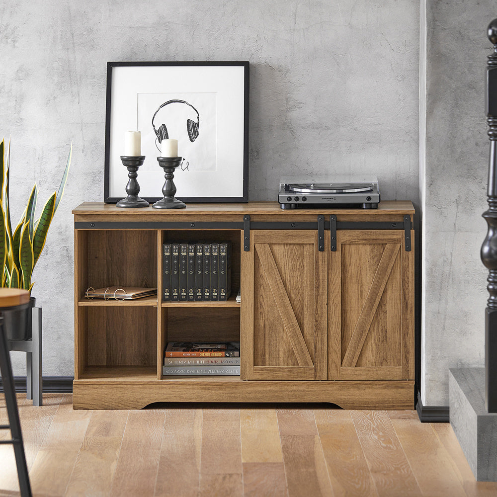 Kastenrolley – Opbergtrolley – Kast op Wieltjes – Keukentrolley – Schoenenkast – Schuifdeuren – Ruimtebesparend Design – 120x40x70 cm – Spaanplaat E1