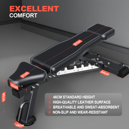 1 VOWVIT Folding Weight Bench | Adjustable Multifunctional Training Bench, Stainless Steel, Universal Fit for Full Body Workouts