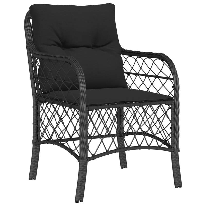Tuinset – Tuinmeubel – Terrasmeubilair – Buitenmeubilair – Loungeset – Zwart Poly Rattan – Weerbestendig & Comfortabel – Moderne Strakke Design