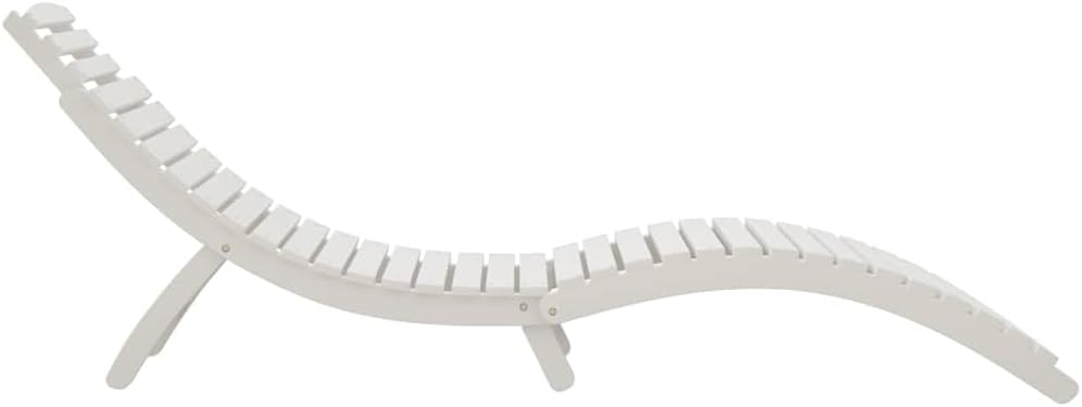 vidaXL Sunbed 184x55x64 cm Solid Acacia Wood White, Outdoor Bed, Sun Bed, Sun Bed, Garden Lounger, Sun Lounger, Outdoor Lounger, Sun Lounger, Wooden Lounger - QUORE