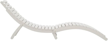 vidaXL Sunbed 184x55x64 cm Solid Acacia Wood White, Outdoor Bed, Sun Bed, Sun Bed, Garden Lounger, Sun Lounger, Outdoor Lounger, Sun Lounger, Wooden Lounger - QUORE