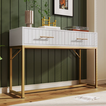 Nachtkastje – Ladekast – Dressoir – Opbergkast – Kasten – Wit Met 2 Lades – Modern Ontwerp 75x100x45 cm – Duurzaam Metaal