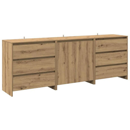 3-Delige Sideboards Edited Wood Artisanaal Eikenkleur Practical And Removable