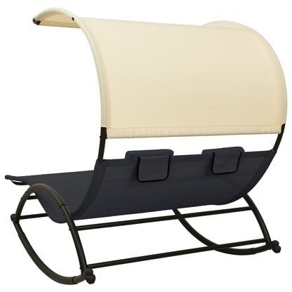 Dubbele Loungebank – Tuinbank – Loungesofa – Buitenbank – Loungebank Voor Twee – Ademend Textiel – Stevig Stalen Frame