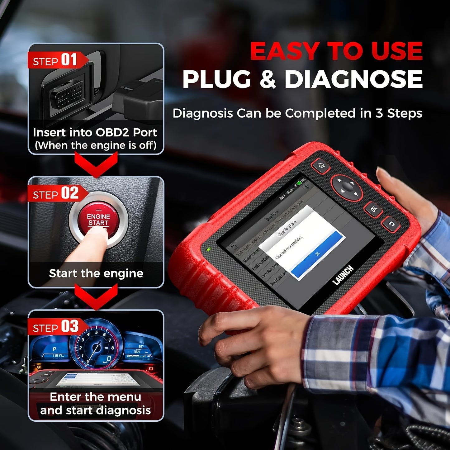 OBD2 Scanner – Diagnoseapparaat – Auto Uitlezer – Foutcode Lezer – Uitleesapparaat – Draadloos Wi-Fi – SAS en Gaspedaal Reset – Batterijtest Inclusief