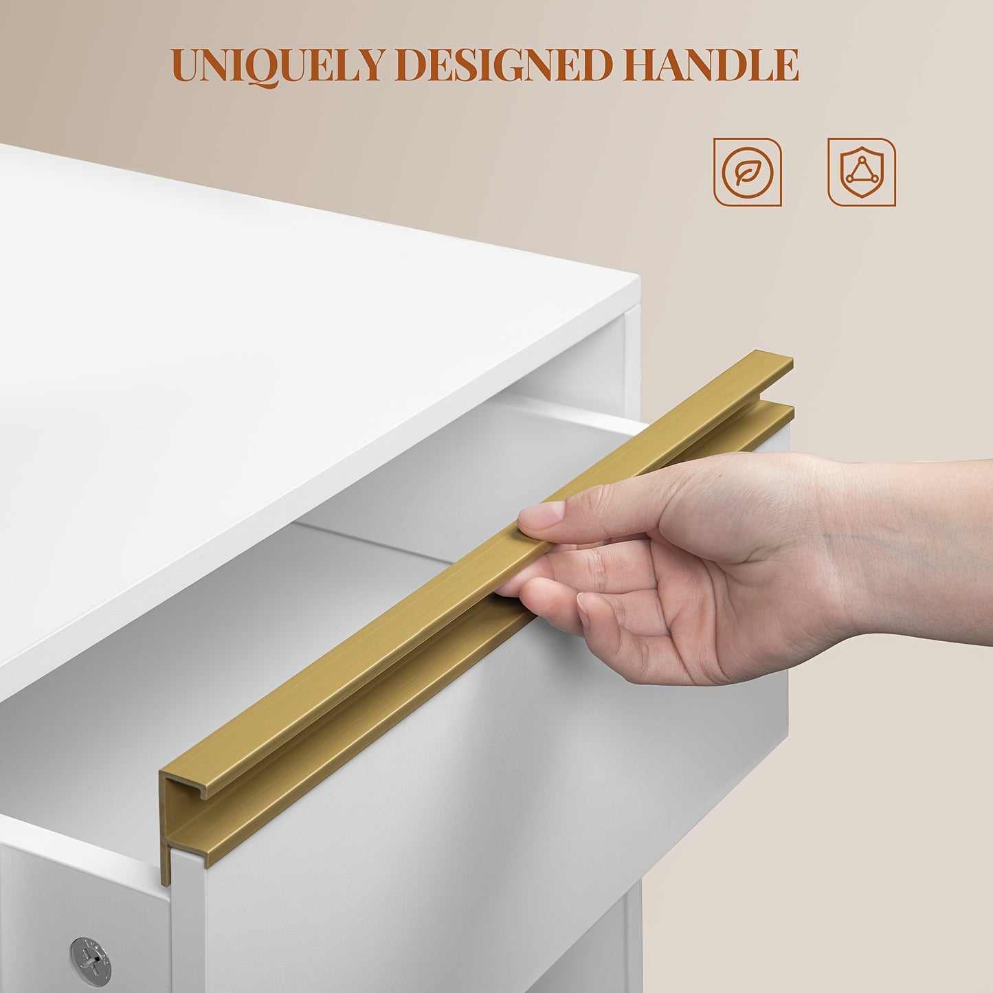 Witte Nachtkastjes – Nachtkastje – Bedkastje – Slaapkamerkastje – Bedtafeltje – Set Van 2 Met 3 Laden – Modern Minimalistisch Design – Massief Hout En Spaanplaat – 35x40x60 cm – Duurzaam En Praktisch