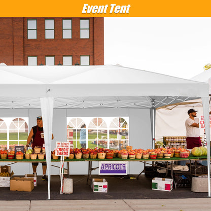 Partytent – Paviljoen – Feesttent – Vouwtent – Overkapping – Inklapbaar – 3x6 m – 6 Zijwanden – Eenvoudige Een-Klik Installatie – Zwart