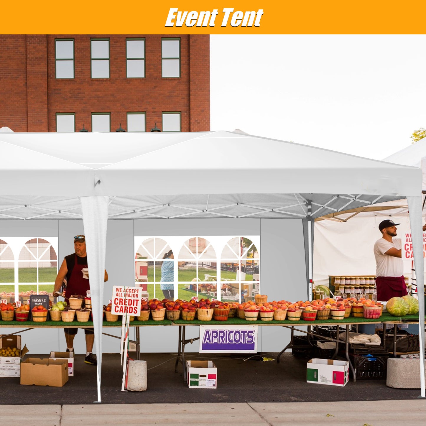 Opvouwbare Partytent – Vouwtent – Zonnescherm – Terras Overkapping – Tent Met Zijwanden – 3×6 Meter – Aluminium Frame – Eén-Klik Installatie