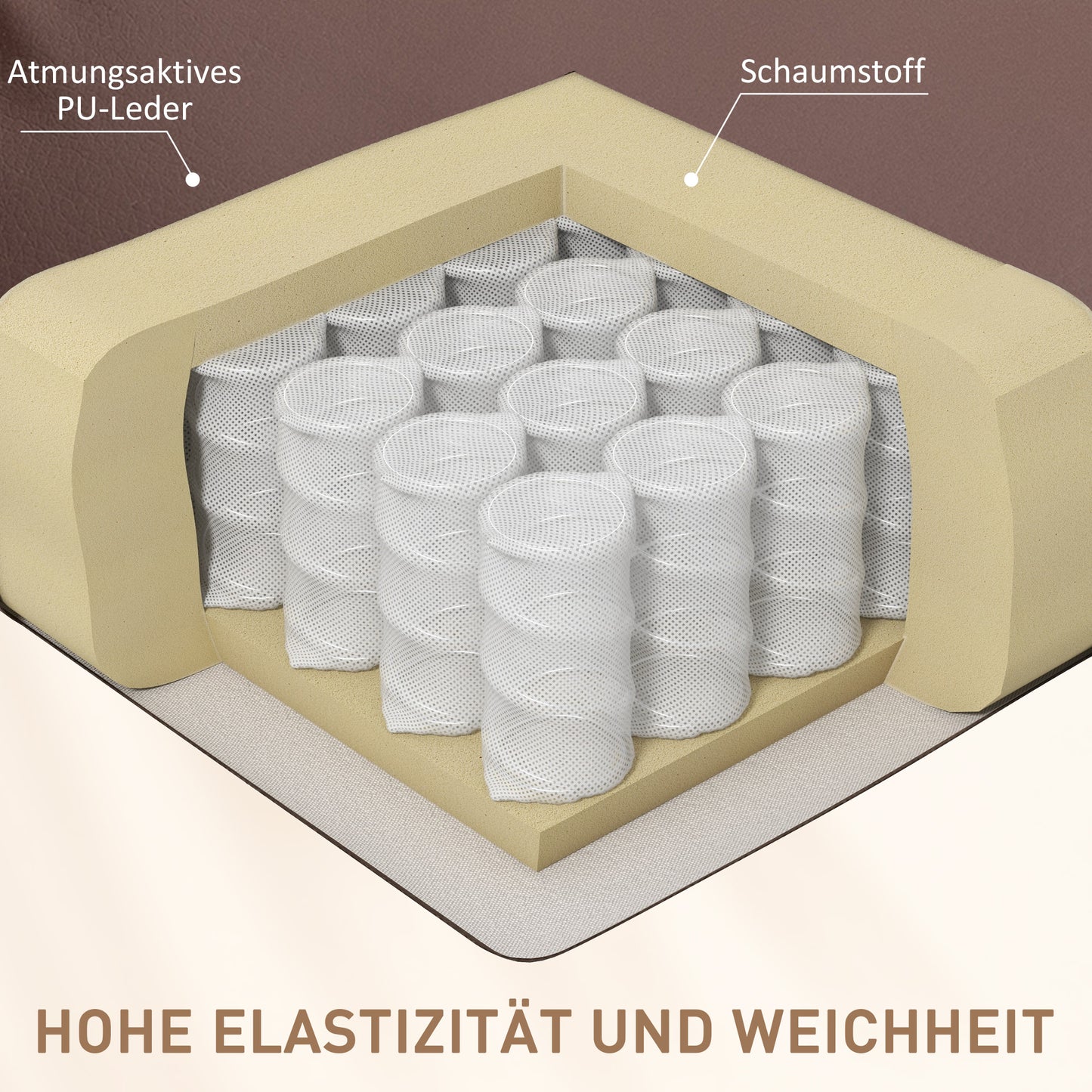 Massagestoel – Relaxstoel – Massagefauteuil – Wellnessstoel – Bruine Kunstleren Massagestoel – Compact Formaat 94x99x99 cm – Met Afstandsbediening