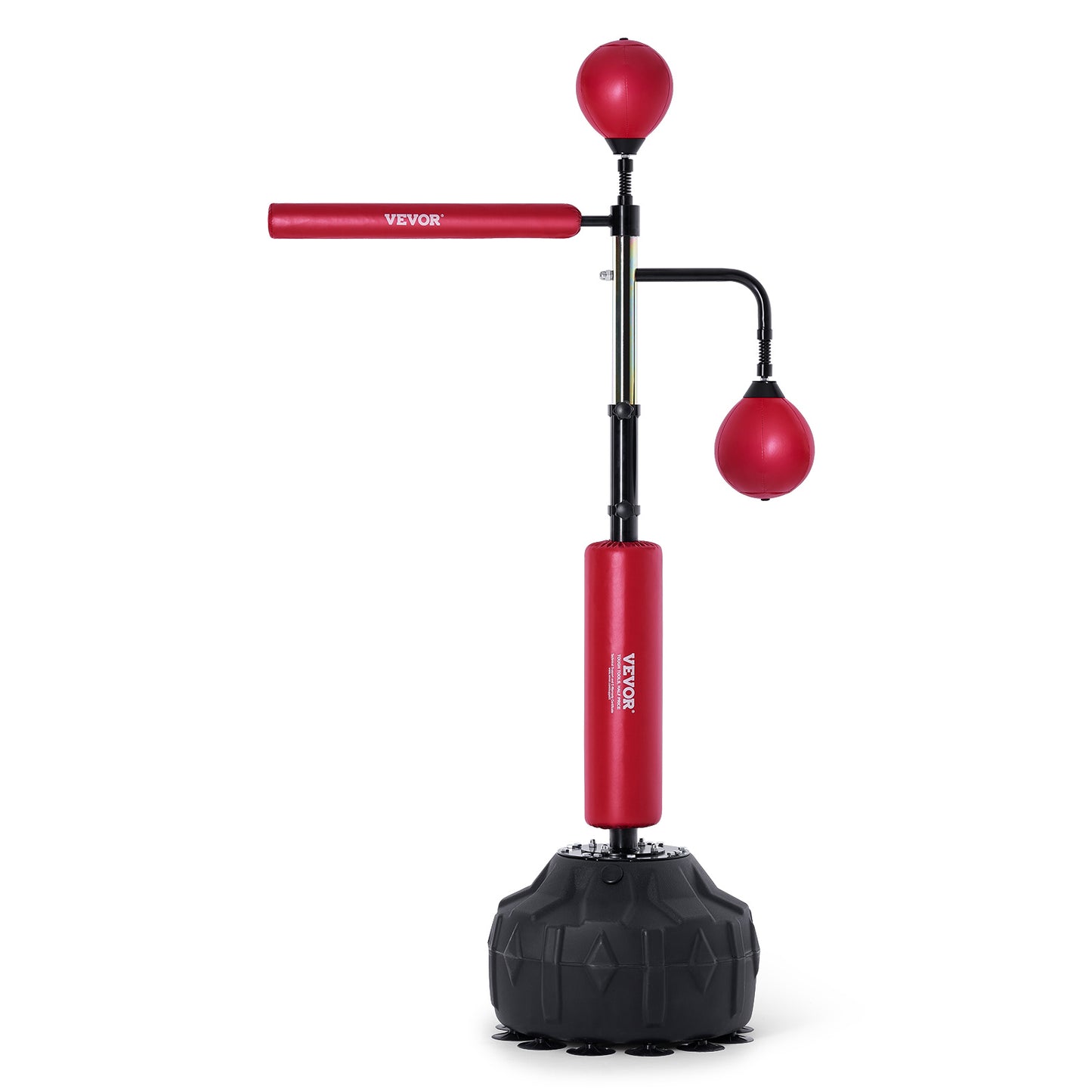 Bokszak – Stootzak – Boksbal – Punching Bag – Bokstrainer – Verstelbare Hoogte – Snelle Terugslag – Stevige Zuignapvoet – Inclusief Bokshandschoenen – Rood
