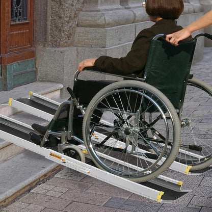 Wheelchair Ramp Telescopic Ramps Telescopic Rail Door Threshold Aluminum Threshold Ramp Wheelchair Ramp Door Threshold Ramp Load Capacity 300 Kg, Silver