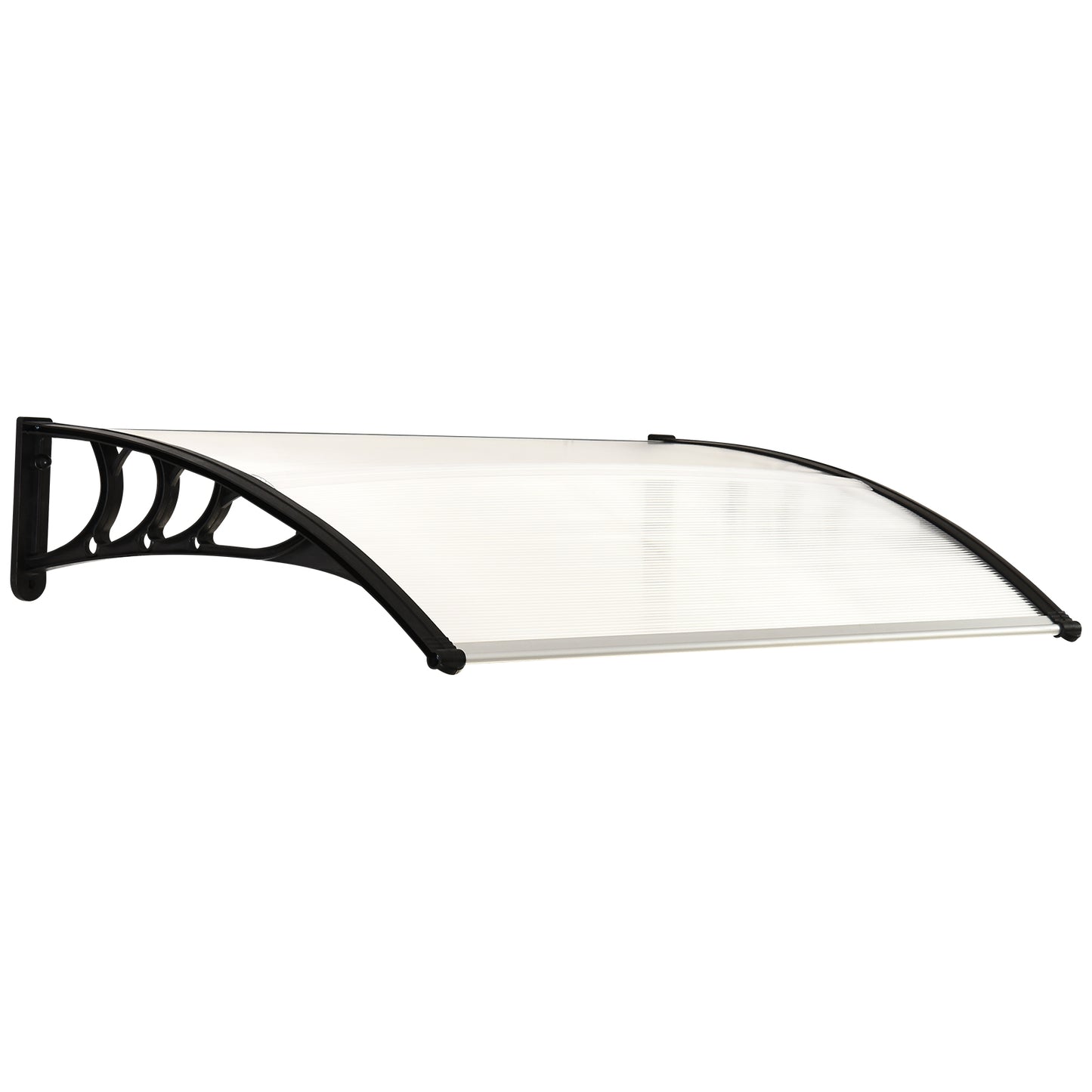 Voordeuroverkapping – Dakoverkapping – Deurkap – Overstek – Entreebescherming – Wit Frame – Polycarbonaat Dak – 75 x 100 cm – Schuin Ontwerp