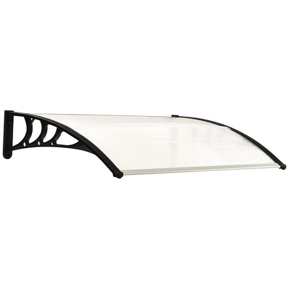 Voordeuroverkapping – Dakoverkapping – Deurkap – Overstek – Entreebescherming – Wit Frame – Polycarbonaat Dak – 75 x 100 cm – Schuin Ontwerp