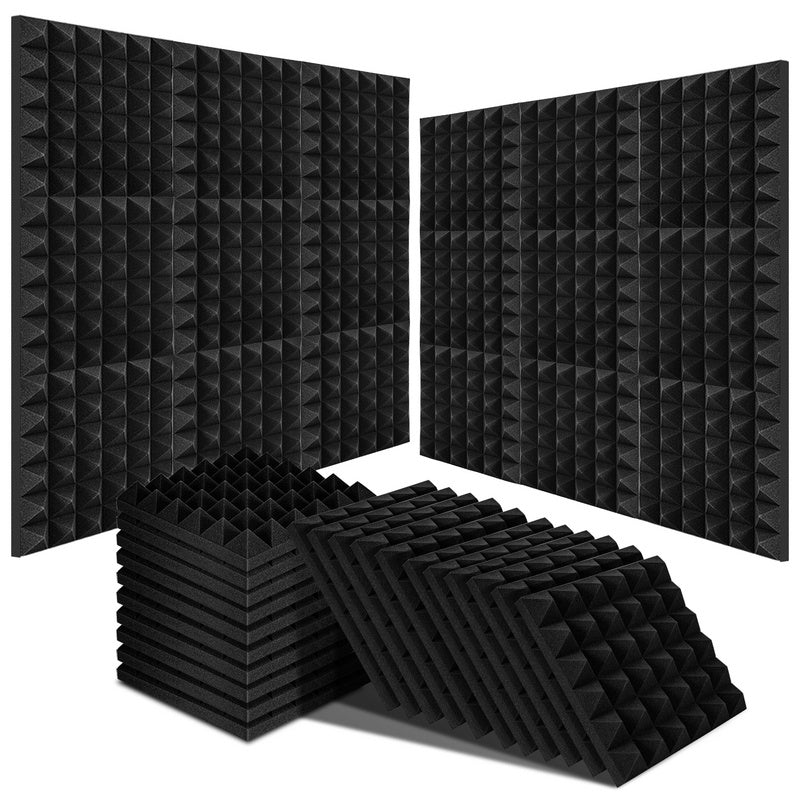 Akoestische Foam Panelen – Geluidsisolatie Platen – Geluidsabsorberende Tegels – Soundproof Panels – Zelfklevend Geluiddempend – 24 Stuks – Echo Vermindering – Eenvoudige Montage