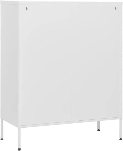 vidaXL Chest of drawers 80x35x101,5cm steel white