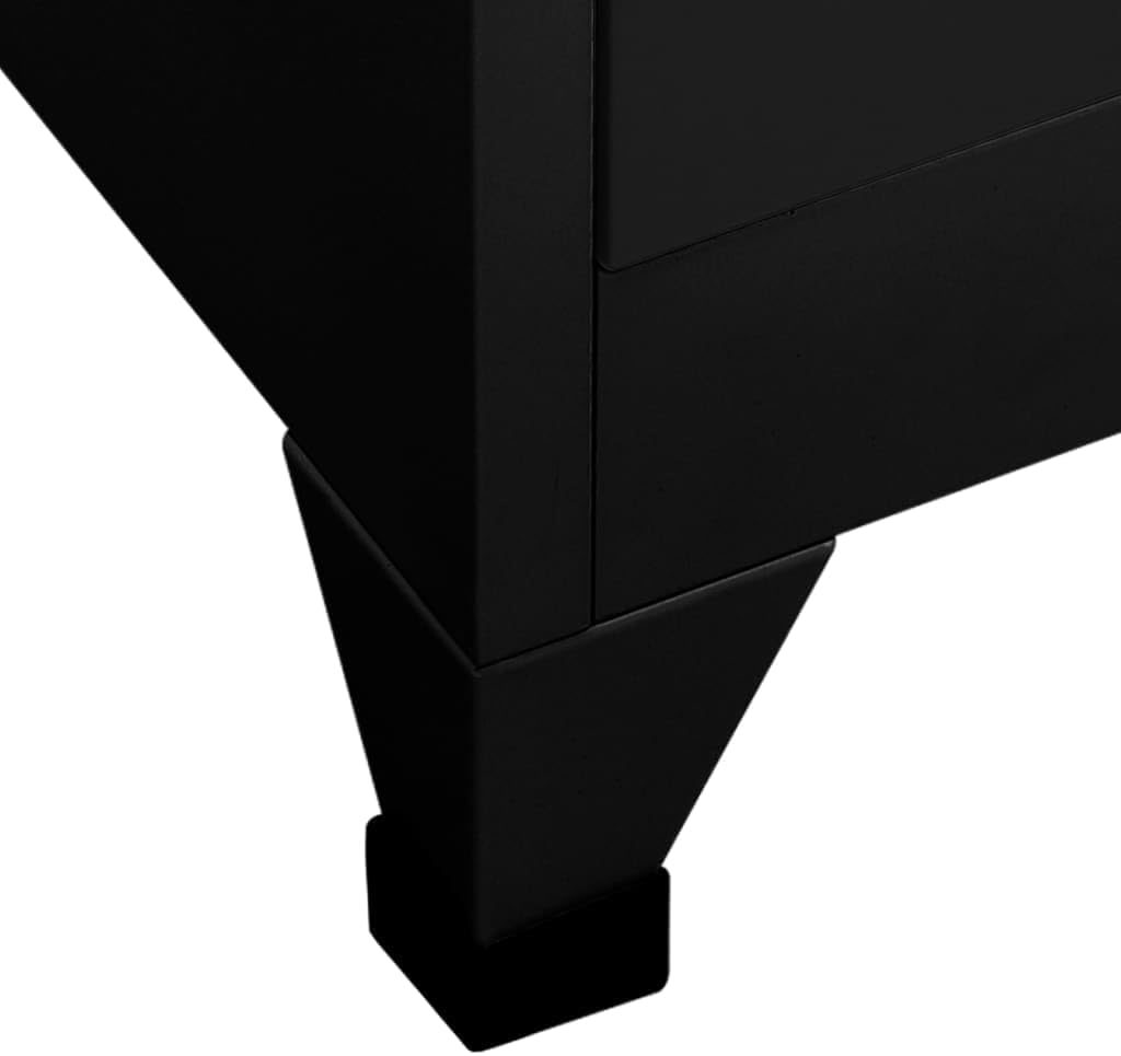 vidaXL Locker cabinet 90x45x180cm steel black, storage cabinet, locker, locker, locker, cabinet, safe, storage cabinet, steel locker, office cabinet, storage cabinets, cupboards - QUORE
