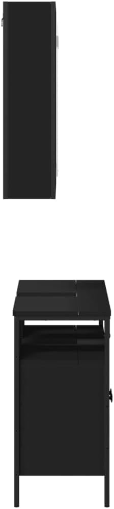 vidaXL 2-piece Bathroom furniture set wood black