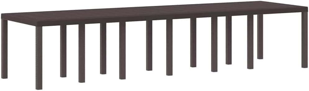 Tuin Eettafel – Buitentafel – Terrastafel – Dining Tafel – Buitenmeubel – Poly Rattan – Weerbestendig – Stevig Stalen Frame – 350x100x73 cm
