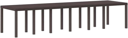 Tuin Eettafel – Buitentafel – Terrastafel – Dining Tafel – Buitenmeubel – Poly Rattan – Weerbestendig – Stevig Stalen Frame – 350x100x73 cm