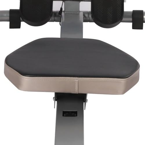Home Rowing Machine, Hydraulic Fitness Rowing Machine, Resistance 15-55 kg, Adjustable Load Capacity 120 kg, Training Device with LCD Display for Full Body Training - QUORE