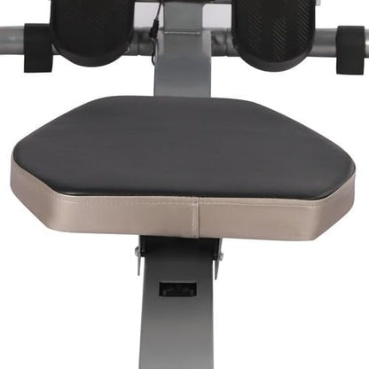 Home Rowing Machine, Hydraulic Fitness Rowing Machine, Resistance 15-55 kg, Adjustable Load Capacity 120 kg, Training Device with LCD Display for Full Body Training - QUORE