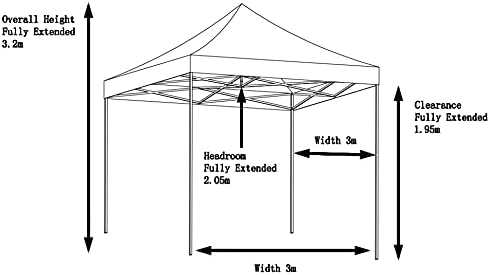 All Seasons Gazebos Robuust vouwpaviljoen, volledig waterdicht, met 4 zijwanden en accessoireset, zwart, 3 x 3 m