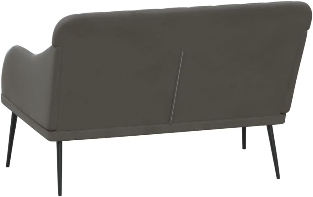 vidaXL Bankje 110x76x80 cm fluweel donkergrijs, zitbank, eetbank, 2-zitsbank, halbank, tweezitsbank, bankje, zitbankje, halbankje, eetbankje