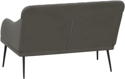 vidaXL Bankje 110x76x80 cm fluweel donkergrijs, zitbank, eetbank, 2-zitsbank, halbank, tweezitsbank, bankje, zitbankje, halbankje, eetbankje