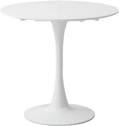 GrandCA HOME eettafel, ronde tafel, 80 cm, geschikt voor 2-4 personen, keuken, woonkamer, eetkamer, wit