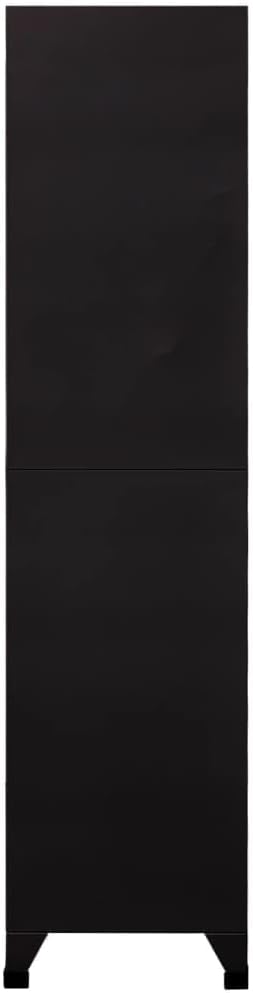vidaXL Locker cabinet 90x45x180cm steel black, storage cabinet, locker, locker, locker, cabinet, safe, storage cabinet, steel locker, office cabinet, storage cabinets, cupboards - QUORE