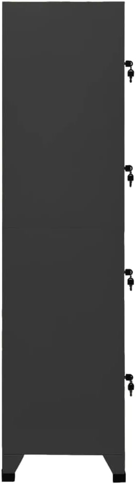vidaXL Locker cabinet 38x45x180 cm steel anthracite colored - QUORE