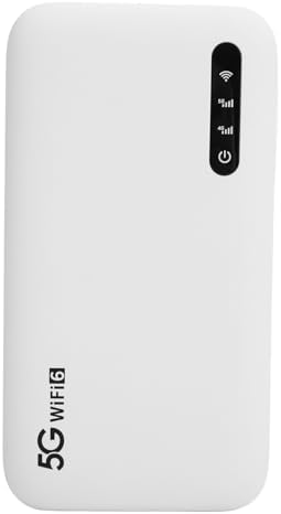 5G WiFi 6e hotspot router met simkaartsleuf, 6 apparaten high-speed poort, 6100mAh draagbare wifi hotspot voor telefoon, tablet, intieme reizen