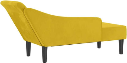 Chaise Longue – Loungesofa – Divan – Loungezetel – Relaxbank – Gele Velvet – Compact Formaat – Zacht Fluweel