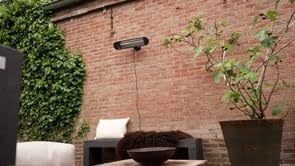 EVOLAR EVO-WMS2000 Warmtestraler voor muur, terras, balkon, tuin, 2 standen, 1000/2000 W, zwart, afstandsbediening
