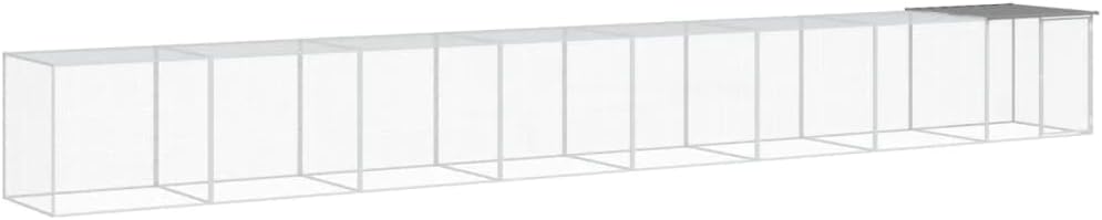 Kippenhok – Kippenren – Dierenverblijf – Pluimveehok – Buitenverblijf – Gegalvaniseerd Staal – Beschermend Dak – 103x98x90 cm – Lichtgrijs