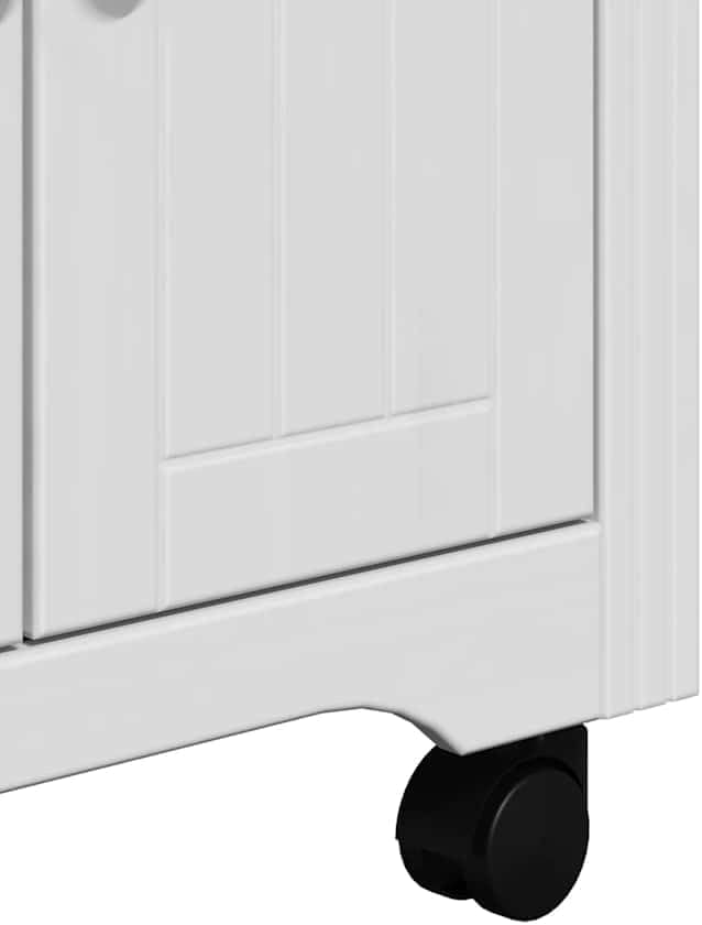 Keukentrolley – Keukenwagen – Serveerwagen – Opbergtrolley – Desserte – Massief grenen hout – Met 4 zwenkwieltjes – Grijs – 100x50x103,5 cm