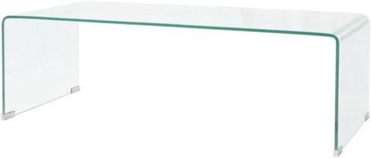 vidaXL Salontafel Salon Huiskamer Bijzettafel Tafeltje Woonkamertafel Meubel Tafel Tafeltjes Tafels Bijzettafeltje Transparant Gehard Glas
