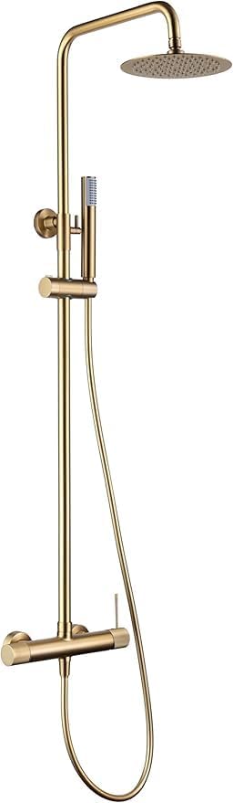 Douchekolom – Doucheset – Douchepanel – Douchestang – Thermostaatkraan – Grote 20 cm Regendouche – Thermostatische Messingkraan