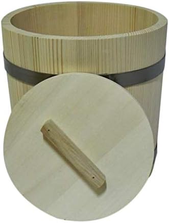 Wooden World – Set van 3 houten emmers met deksels voor het fermenteren van kool en komkommers – 5, 10 en 15 liter – voor zuurkoolopslag of sauna