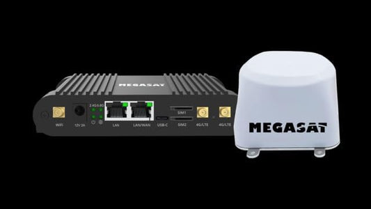 Megasat Camper Connected 5G Ready, LTE/5G + WLAN-routersysteem, dual-band 2,4/5,8 GHz, MIMO-technologie, voor campers en campers, met buitenantenne