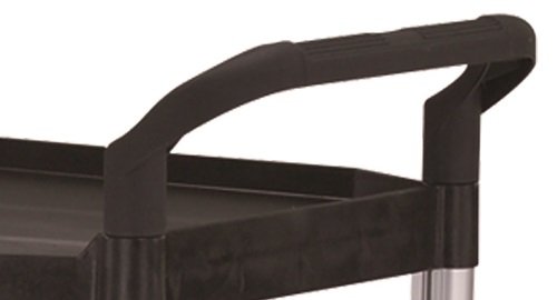 Kunststof trolley SKMW-430-S, 3 etages, LxBxH: 65,5 x 37 x 90 cm, draagvermogen: 100 kg, transportwagen, schuifwagen, handwagen, stapelwagen, trolley, zwart