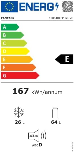 FANTASK 90 l vriezer met 27 l vriesvak, koel-vriescombinatie koelkast, mini-staande koelkast (grijs) [energieklasse E] - QUORE