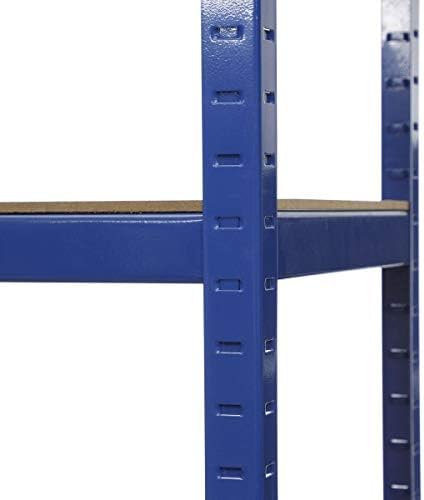 Heavy Duty Stalen Rekkenunit – Opbergrek, Garage Rek, Werkplaatsrek, Stellingkast – 2-Bay, 5 Niveaus, 1500 X 750 X 300 Mm – 150 Kg Per Plank, Verstelbaar Per 35 Mm
