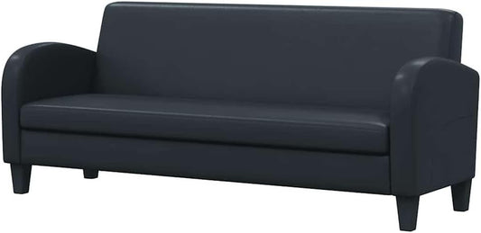 vidaXL Three Seater Sofa Faux Leather Black Three Seater Sofa Sofa Sofa - QUORE