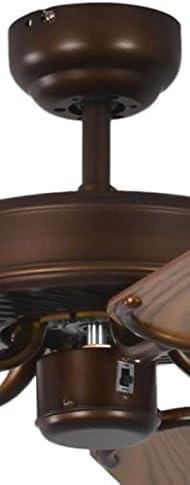 Pepeo Potkuri, plafondventilator zonder verlichting, behuizing brons antiek, omkeerbare vleugels eiken of eiken met rotaninzetstuk, 132 cm, voor ruimtes tot 25 m132