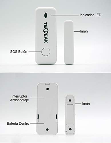 TECPEAK Draadloos huisalarmsysteem, wifi/GSM/4G met sirene-beveiliging, biedt een zeer efficiënte modus ter bescherming van je huis en kantoor (S1)