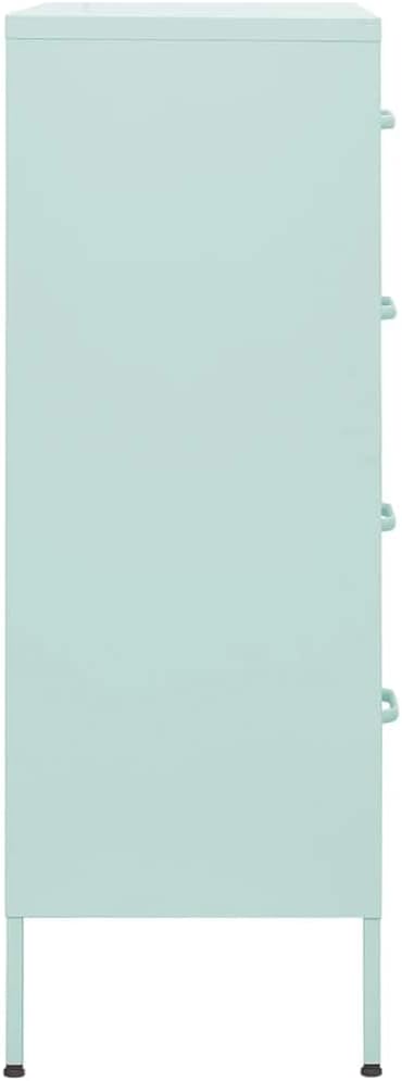 vidaXL Chest of drawers 80x35x101.6 cm steel mint coloured, chest of drawers, drawer cabinet, side cupboards, drawer cabinets, side cabinets, cupboards, cupboards, cupboards, cupboards